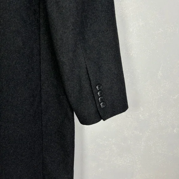 London Fog men's size 42L wool blend long coat dark gray lined - Picture 9 of 16